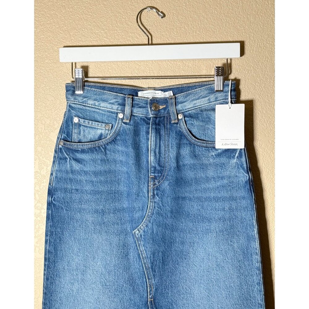 NWT & Other Stories Long Frayed Edge Denim Maxi Skirt - Picture 4 of 9